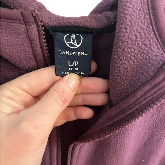 Land’s End Purple Hooded Fleece ~ Large - Picture 3 of 3